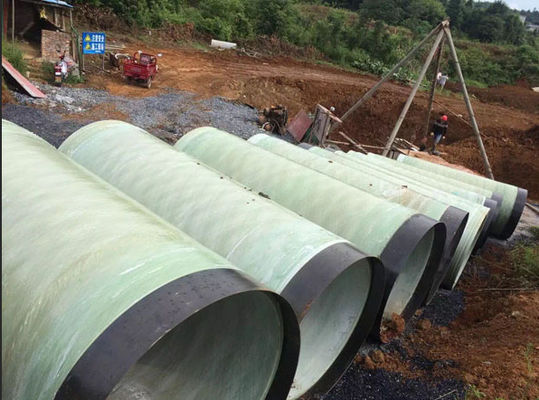 Tubo de FRP de gran diámetro Tubo subterráneo de tubos de GFRP 6m 12m longitud suave