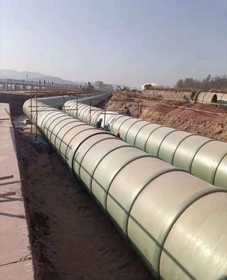 Tubo de FRP de gran diámetro Tubo subterráneo de tubos de GFRP 6m 12m longitud suave