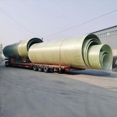 Tratamiento de agua tubo de fibra de vidrio de FRP ligero tubo redondo de FRP con brida impresa
