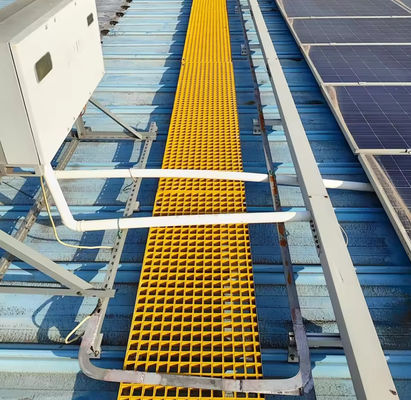 40x40x30mm Techo solar panel superior de malla de pasarela peatonal Rejilla de fibra de vidrio