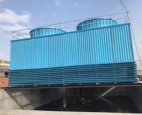 Torre de refrigeración de tipo FRP de contraflujo/flujo cruzado 100-1000 toneladas de bajo ruido Anticorrosión