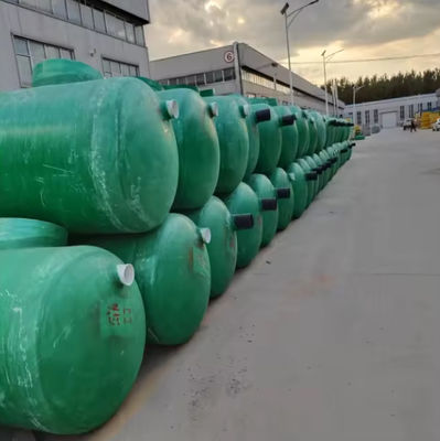 Tipo horizontal GRP Frp Tanque septico subterráneo para plantas de tratamiento de aguas residuales