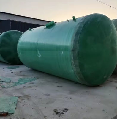 Tipo horizontal GRP Frp Tanque septico subterráneo para plantas de tratamiento de aguas residuales