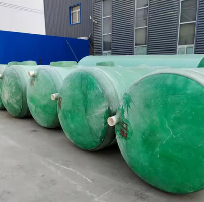 Tipo horizontal GRP Frp Tanque septico subterráneo para plantas de tratamiento de aguas residuales
