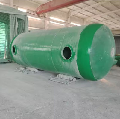 Tipo horizontal GRP Frp Tanque septico subterráneo para plantas de tratamiento de aguas residuales