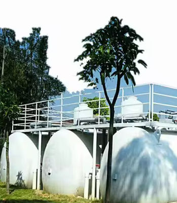 Cisternas de almacenamiento de FRP de plástico reforzado con fibra Tratamiento de aguas residuales Forma cilíndrica