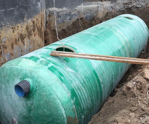 Tanque séptico de plástico reforzado con fibra Tanques sépticos de fibra de vidrio Construcción ligera