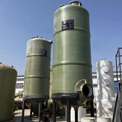 Torre de absorción de niebla de ácido de FRP de fibra de vidrio GRP HCL Contenedor de almacenamiento de ácido clorhídrico