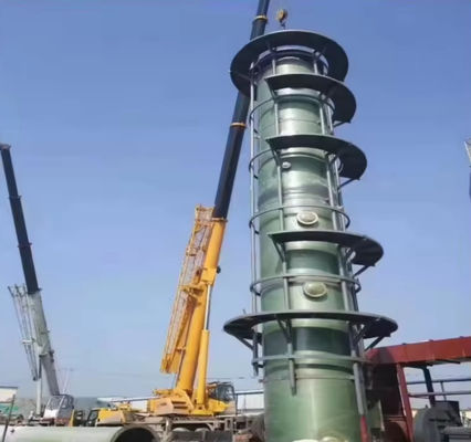Torre de absorción de fibra de vidrio industrial GRP Frp para el tratamiento de residuos de gas ácido y purificación