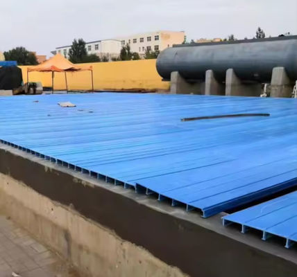 Grp Frp Arcada cubierta de lluvia de fibra de vidrio Perfiles pultrudados para depósito de aguas residuales