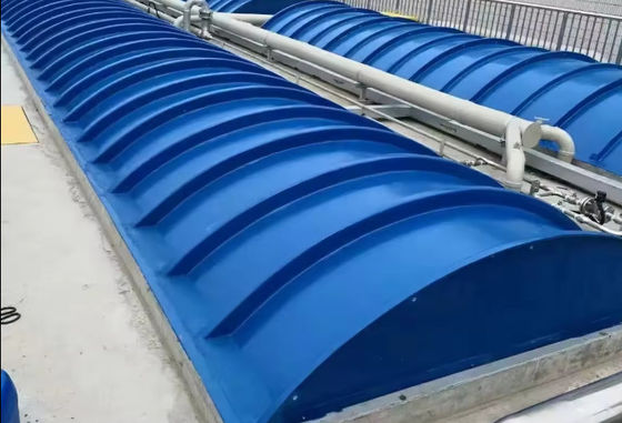 Forma curva o plana Placa de cubierta de FRP GRP, cubierta del tanque de la piscina de aguas residuales de fibra de vidrio