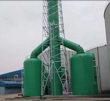 Torre de desulfuración de FRP de alta capacidad, limpiadora de gas de amoníaco de plástico reforzada con fibra