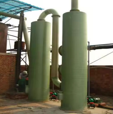 Torre de desulfuración de plásticos reforzados con fibra de vidrio FRP Torre de placas de ciclón vertical