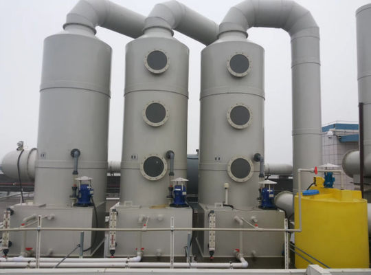 Gran volumen industrial de desulfuración de FRP torre de rociado limpiador de gas húmedo con capa de gel