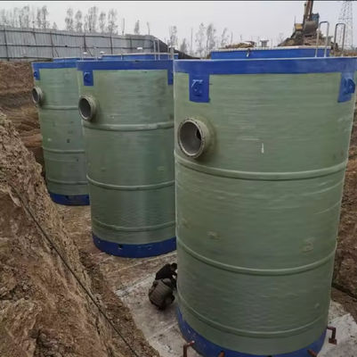 Estación de elevación prefabricada integrada de FRP para recolección de aguas pluviales Estación de bombeo de aguas residuales enterradas de FRP