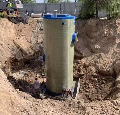 Estaciones de bombeo prefabricadas de FRP GRP integradas para soluciones de tratamiento de aguas residuales de control de inundaciones