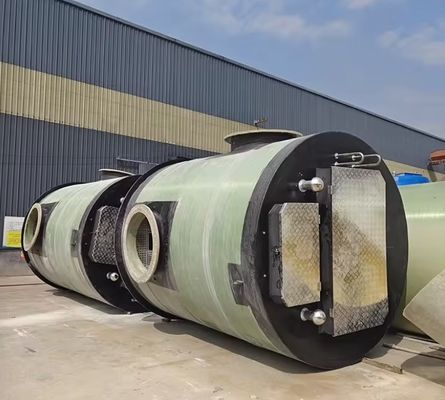 Estaciones de bombeo prefabricadas de FRP GRP integradas para soluciones de tratamiento de aguas residuales de control de inundaciones
