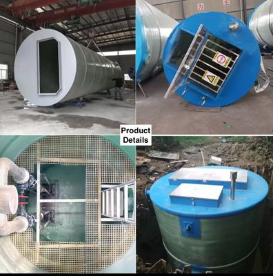 Estaciones de bombeo prefabricadas de FRP GRP integradas para soluciones de tratamiento de aguas residuales de control de inundaciones