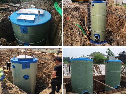 Frp GRp Estación de elevación integrada bomba, Recolección de agua de lluvia Estación de elevación de alcantarillado