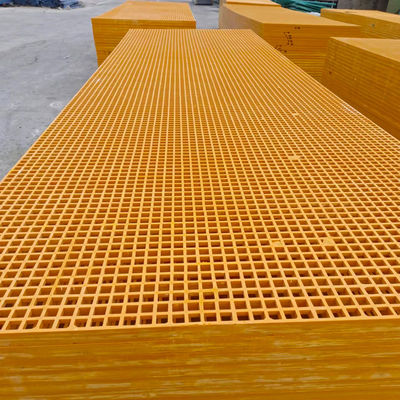 Rejillas cuadradas de fibra de vidrio resistente al fuego de FRP espesor 25 mm 30 mm 38 mm 50 mm