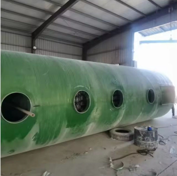 Tipo horizontal GRP Frp Tanque septico subterráneo para plantas de tratamiento de aguas residuales