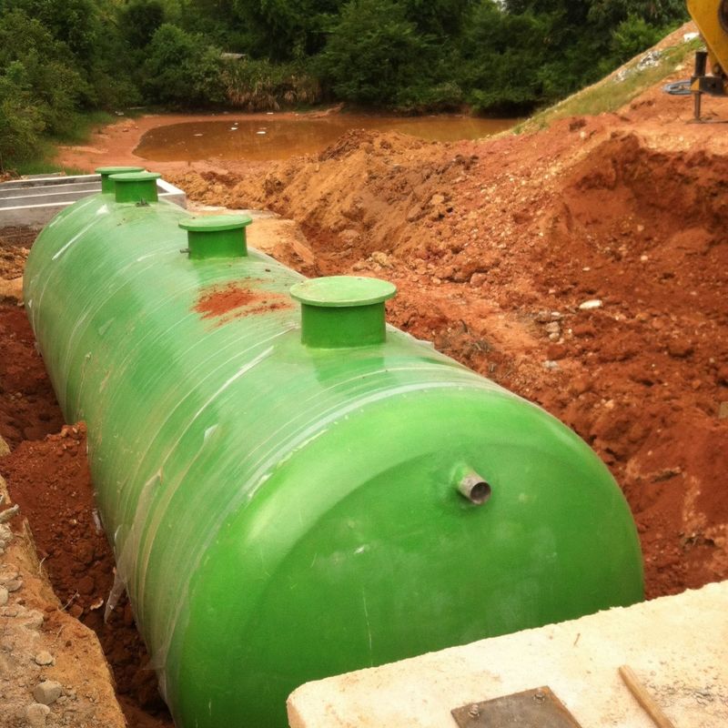Instalación subterránea FRP tanque séptico tanque de almacenamiento de aguas residuales 1-150m3 Capacidad