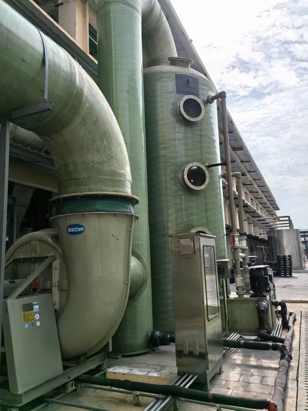 Torre de absorción de FRP de niebla ácida de pulverización Resistencia a la corrosión Tanque de absorción de tamaño personalizado