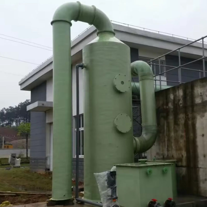 Torre de absorción de niebla de ácido de FRP de fibra de vidrio GRP HCL Contenedor de almacenamiento de ácido clorhídrico