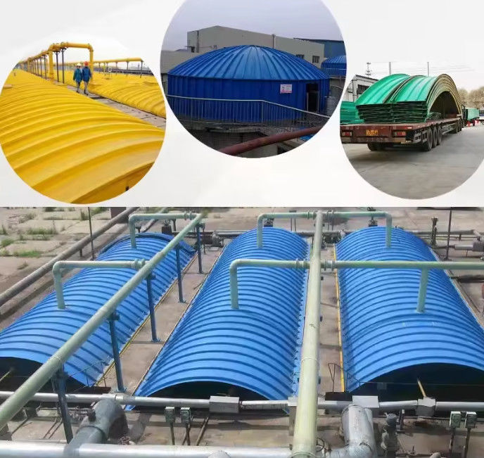 Forma curva o plana Placa de cubierta de FRP GRP, cubierta del tanque de la piscina de aguas residuales de fibra de vidrio