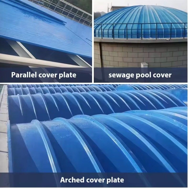 Cubierta de arco de FRP no resbaladizo Recolección de placas de gas Cubierta de piscina de aguas residuales de plástico reforzada con fibra